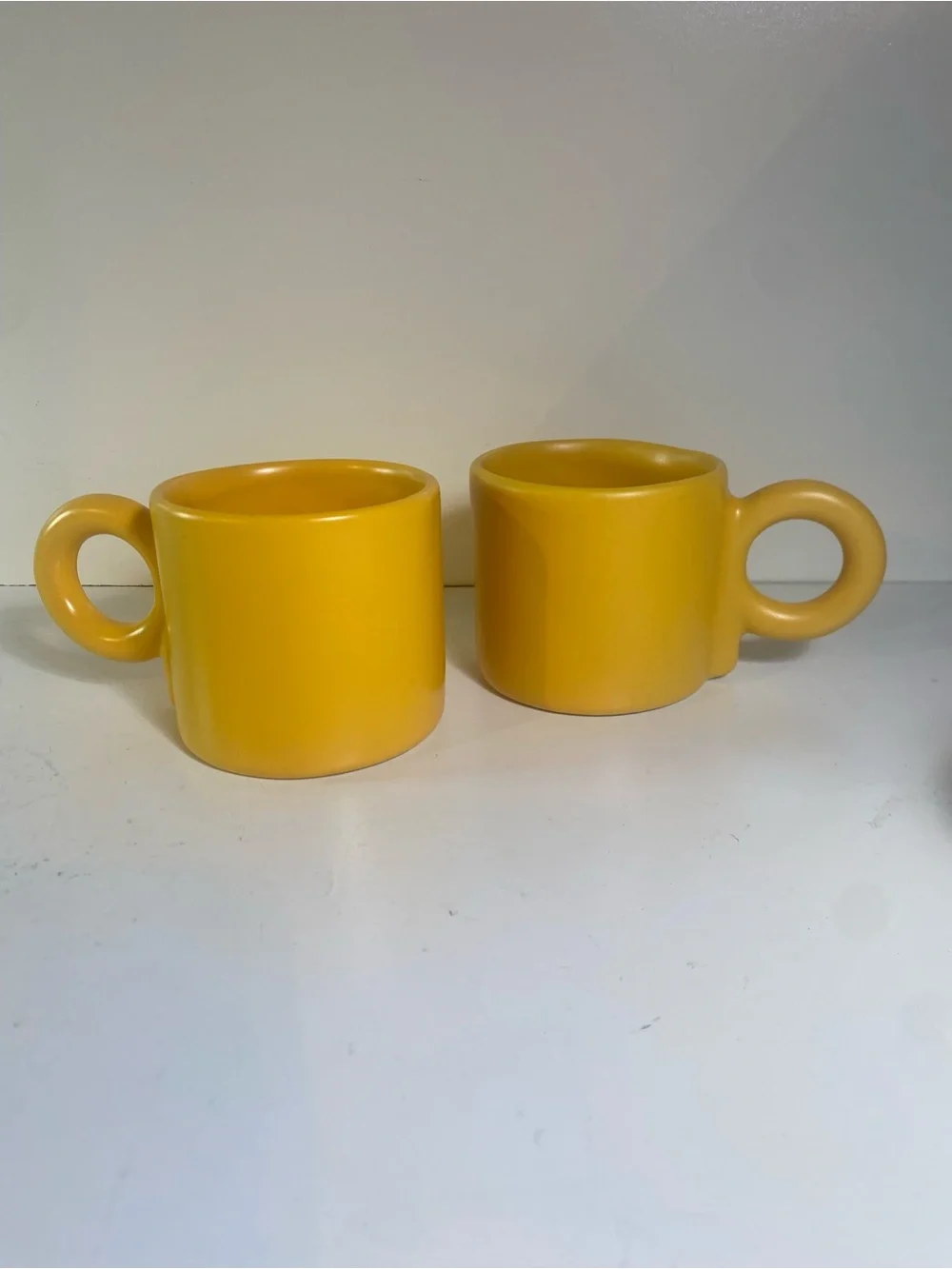 Set Of 2 Crate & Barrel Egg Yolk Yellow Stoneware Mug Molly Baz Collection